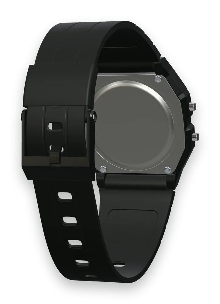 Casio F-91W-1 Classic Black, stainless steel case back